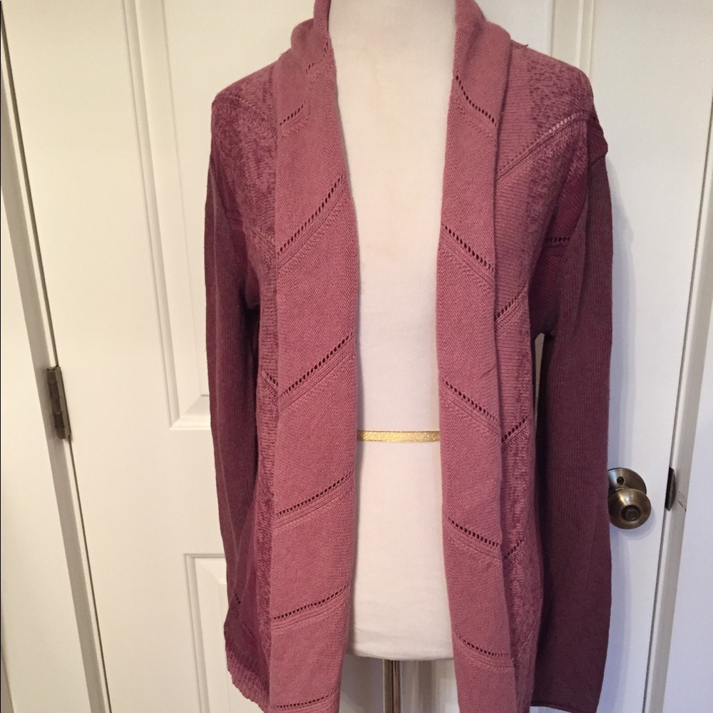 NEW NATURAL REFLECTIONS CARDIGAN SWEATER PURPLE Size S
